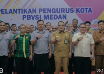 Hadiri Pelantikan PBVSI, Plt Wali Kota Medan Berharap Kepengurusan Dapat Menggeliatkan Olahraga Voli
