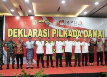 Aulia Rachman Saksikan Tiga Pasangan Calon Wali Kota dan Wakil Wali Kota Medan Deklarasikan Pilkada Damai
