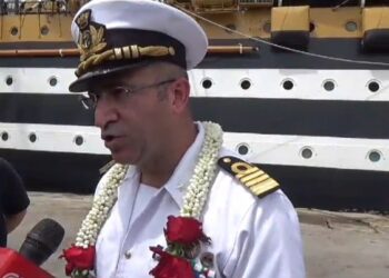 Lantamal I Belawan Sambut Kedatangan Lapal Latih Negara Italia