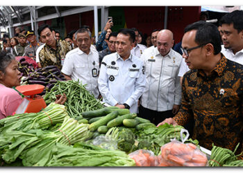 Harapkan Stabilitas Harga Pangan Terjaga, Pj Gubernur Sumut Bersama Wamendagri Tinjau Pasar di Medan