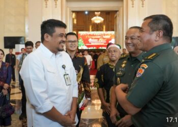 Bobby Dampingi KSAD Maruli Simanjuntak Hadiri Perayaan Natal Wilayah Kodam I Bukit Barisan