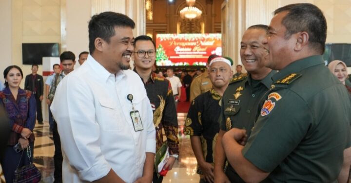 Bobby Dampingi KSAD Maruli Simanjuntak Hadiri Perayaan Natal Wilayah Kodam I Bukit Barisan