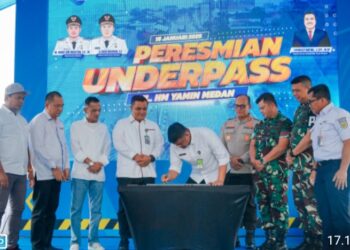 Murni Gunakan APBD Medan dan Tenaga Lokal, Bobby Resmikan Underpass jalan HM Yamin