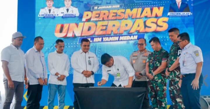 Murni Gunakan APBD Medan dan Tenaga Lokal, Bobby Resmikan Underpass jalan HM Yamin