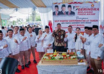 Dirgahayu ke-17 Partai Gerindra, Bobby: Selalu Dukung Pembangunan yang Dilakukan Pemko Medan