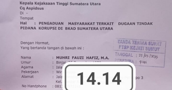Laporkan Dugaan TPK DBH Pajak, Muhri Fauzi Hafiz Sebut Cara Unik PSI Sumut Bantu Gubsu