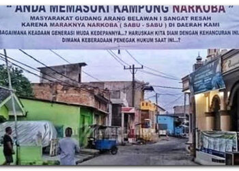 Akibat Bebas Perdagangan “Sabu” Wilayah Kota Belawan Pasang Sepanduk “Kampung Narkoba”