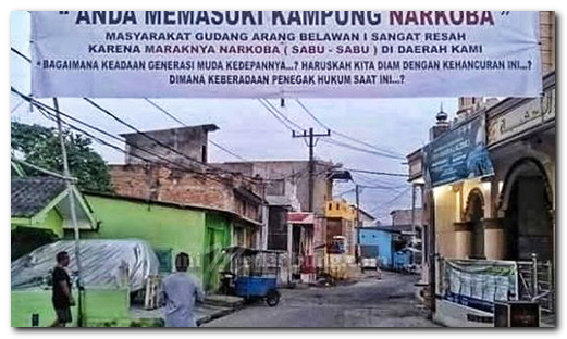Akibat Bebas Perdagangan “Sabu” Wilayah Kota Belawan Pasang Sepanduk “Kampung Narkoba”