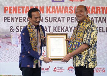 Syah Afandin Terima Sertifikat KIK, Kukuhkan Kampung Batik Brandan sebagai Kawasan Karya Cipta