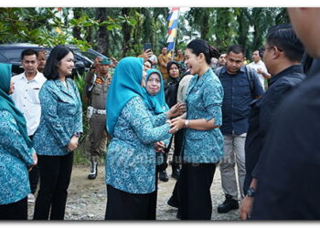 Ny. Endang Kurniasih Dampingi Kahiyang Ayu Tinjau Posyandu dan Salurkan Bantuan di Langkat