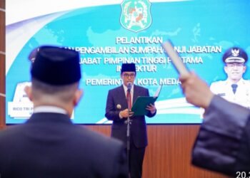 Lantik Inspektur Kota Medan, Rico Waas: Inspektorat Kunci Reformasi Birokrasi
