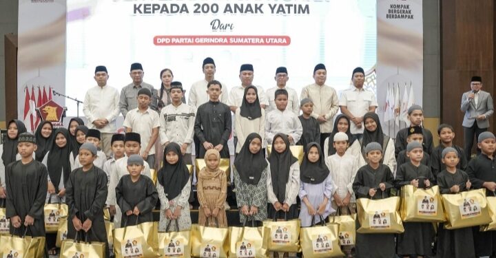 Bukber Akbar Gerindra Sumut, Santuni Anak Yatim Piatu dan Bagikan Ribuan Takjil