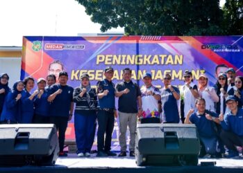Gelorakan Hidup Sehat dan Wujudkan Program Prioritas Rico Waas, Dispora Medan Gelar Senam PKJR di Taman Gajah Mada