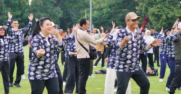 Taman Cadika Jadi Saksi Kekompakan 98 Wali Kota Se-Indonesia Senam Pagi Bersama