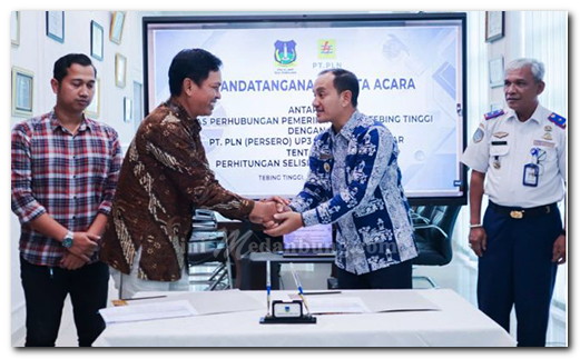 Pemko Tebing Tinggi dan PLN UP3 Pematangsiantar Lakukan Penandatanganan Berita Acara Efisiensi Daya, Hemat Anggaran Ratusan Juta Per Bulan