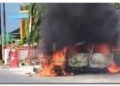 Mini Bus Senia Ludes Terbakar Usai Mengisi BBM di Hamparan Perak, Dua Penumpang Luka Bakar