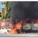 Mini Bus Senia Ludes Terbakar Usai Mengisi BBM di Hamparan Perak, Dua Penumpang Luka Bakar