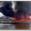 Kapal Pukat Teri Terbakar Diperairan Belawan Saat Menjaring Ikan Ditepi Pantai