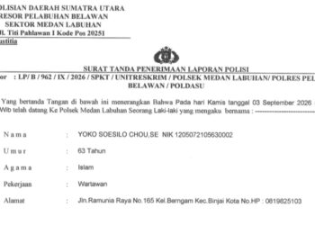 Pemred inimedanbung.com Laporkan Pelaku Perusakan Pagar ke Polsek Medan Labuhan
