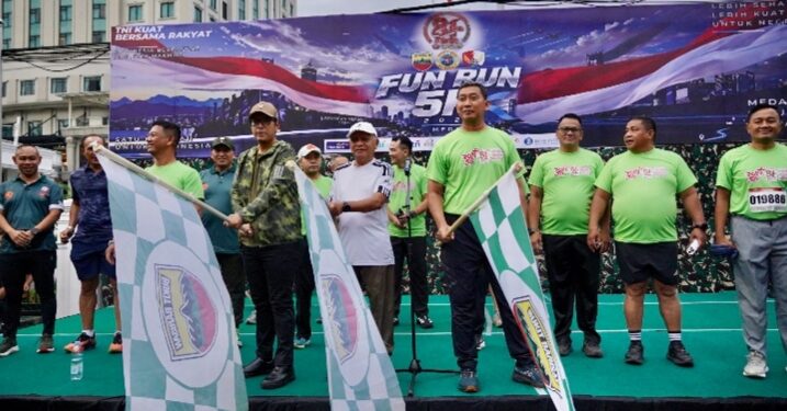Rico Waas Bersama Pangdam I/BB dan Wagubsu Lepas 20.000 Peserta Fun Run 5K