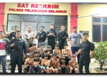 Macan Polres Pelabuhan Belawan Terkam 13 Pemuda Pelaku Bentrok dan Geng Motor