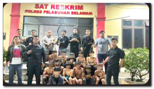 Macan Polres Pelabuhan Belawan Terkam 13 Pemuda Pelaku Bentrok dan Geng Motor