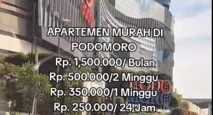Sewa Harian dan Per Jam Menjamur, Pemilik Unit Podomoro City Deli Medan Resah