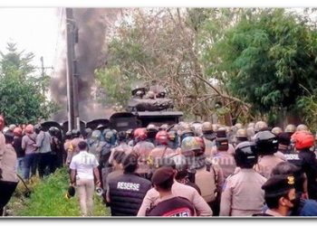 Empat Personil Polisi Terluka Saat Mengamankan Eksekusi Lahan di Helvetia